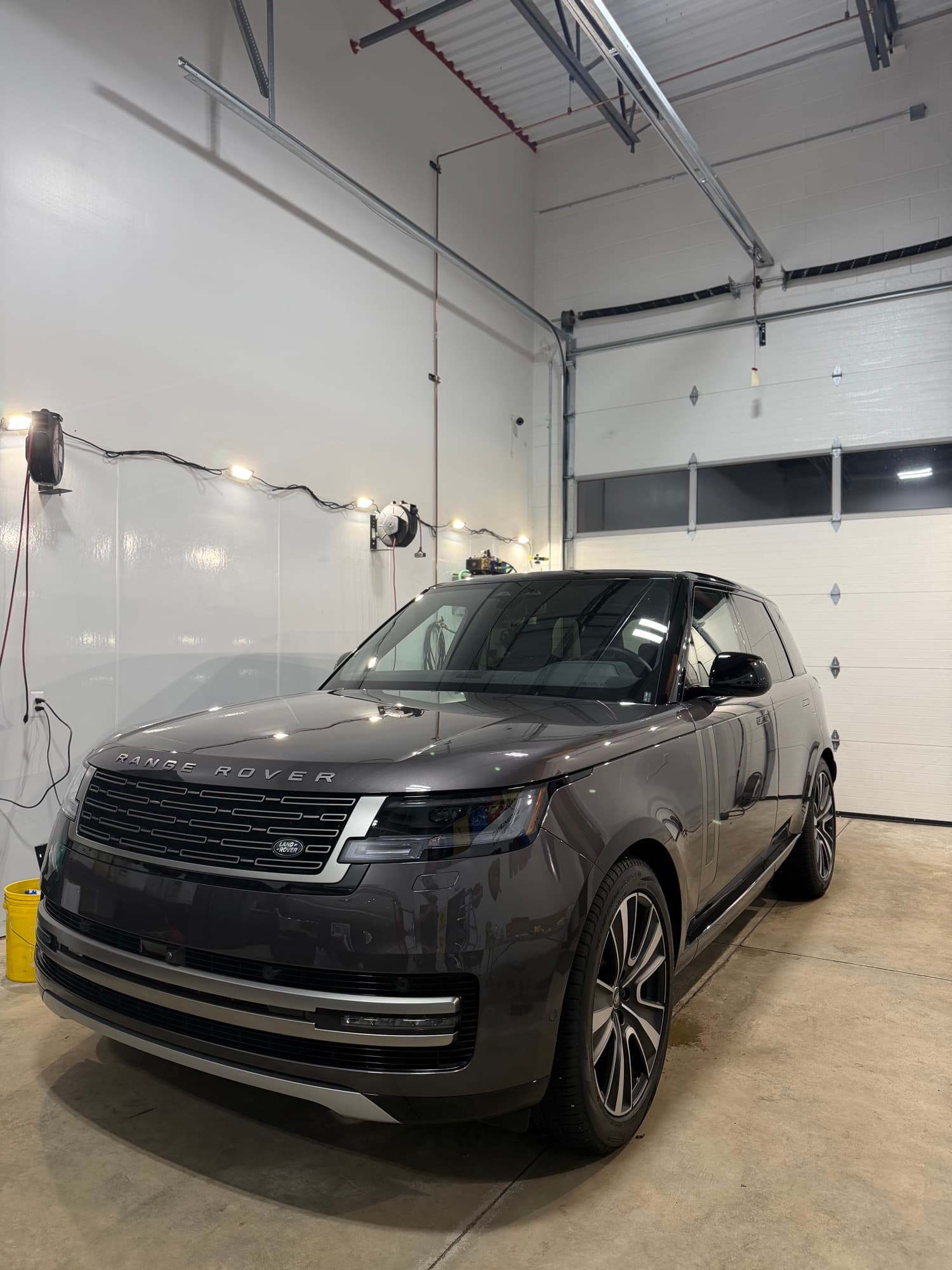 Charcoal Range Rover in the Diamond Detailz install bay